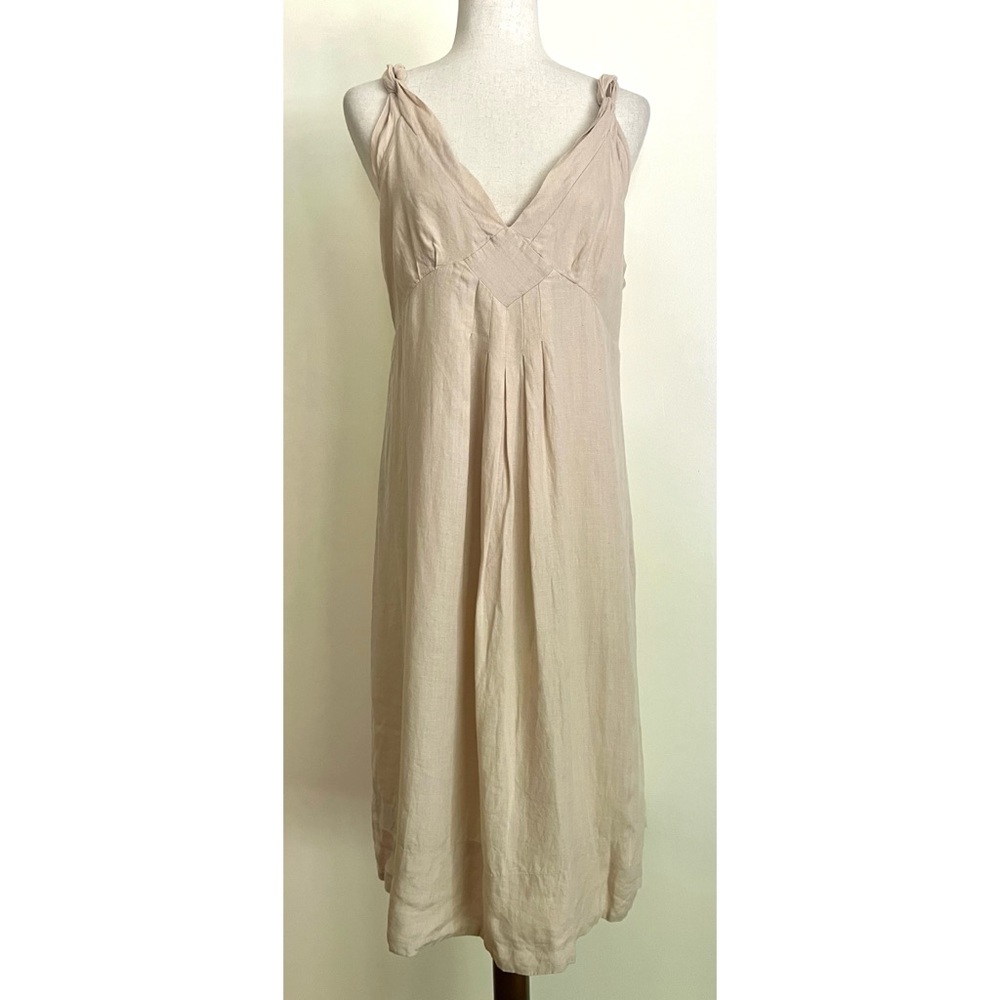 Jigsaw 100% Linen Dress Cream European Natural Fibers Minimal Size 10